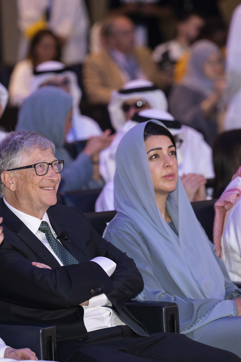 Rima Al Mokarrab Bill Gates And HE Reem Al Hashimy At The IAD Forum On Catalytic Philanthropy